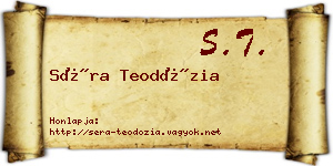 Séra Teodózia névjegykártya
