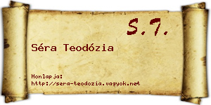Séra Teodózia névjegykártya